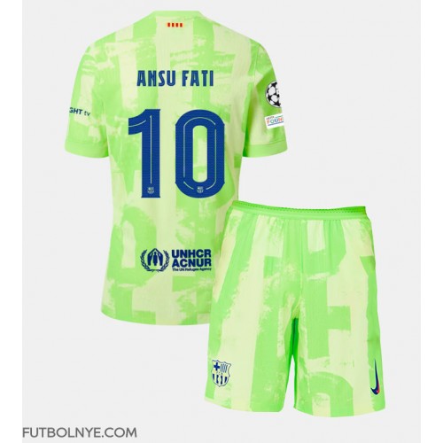 Camiseta Barcelona Ansu Fati #10 Tercera Equipación para niños 2024-25 manga corta (+ pantalones cortos)